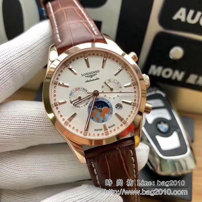 LONGINES浪琴 獨家品質 六針商務款 男士腕表 WSS0198